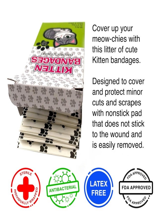 GAMAGO Kitten Adhesive Bandages – Pack of 18, Individually Wrapped Cute Cat Shaped Bandages for Kids & Adults, First Aid Kit Plasters, Sterile, Latex-Free, Easy to Remove - Image 3
